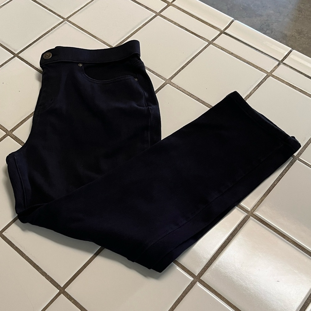 Belle Kim Gravel Black Pull On One Button Faux Zipper Jeans Size 12P